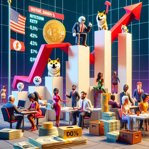 "Dogecoin monte de 10%, les ETFs de Bitcoin perdent 541M$ avant les élections américaines"